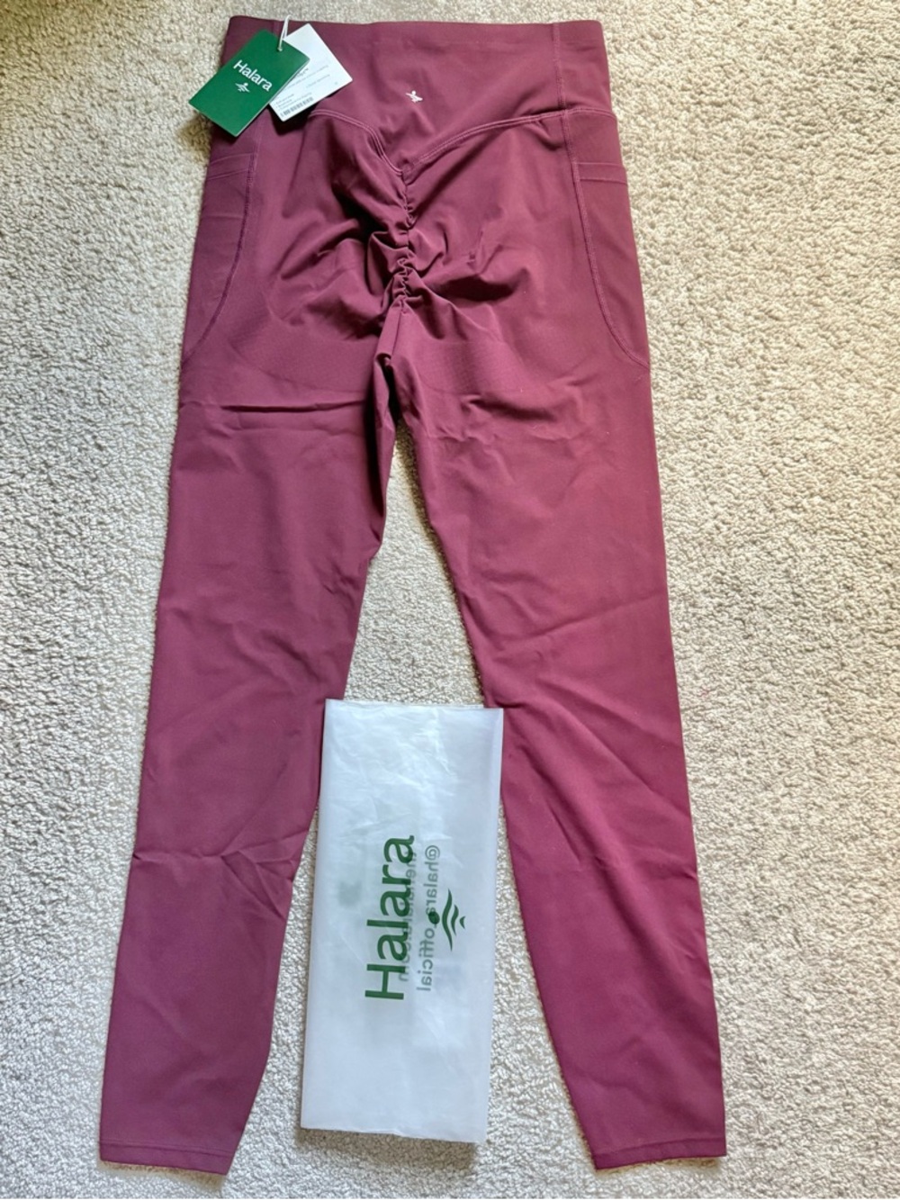 NWT Halara UltraSculpt leggings Small 7/8 length Evening Red butt lifting